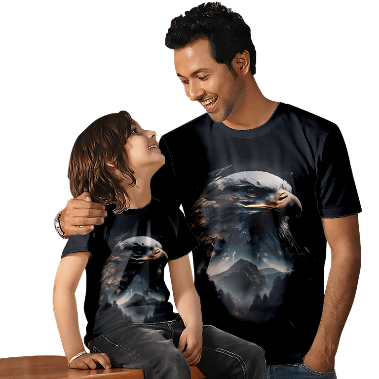 KONEW Shirts for Men Eagle 3D Printed Shirt for Men Classic Plus Size  Apparel,3XL 