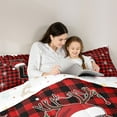 thumbnail image 4 of Homewish Black Red Buffalo Twin Bedding Sets 7-Piece for Teen, Cute Initial L Letter Bedding Comforter Set, Merry Christmas Reversible Sheet Sets, Luxury Bedroom Decor, 4 of 7