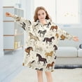 thumbnail image 5 of joogoo Wearable Blanket Hoodie Wild Horses for Flannel Sherpa Pocket 3-14 YR S, 5 of 7