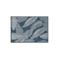 thumbnail image 2 of World Rug Gallery Distressed Palm Leaves Textured Flat Weave Indoor/Outdoor Door Mat - NAVY 2'x3', 2 of 8