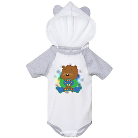 

Inktastic Autism Awareness Month Ribbon Kids Bear Gift Baby Boy or Baby Girl Bodysuit