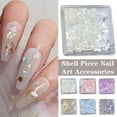 3D Nail Art Sea Shell Stone Pieces Abalone Slice Nails Art Tips DIY