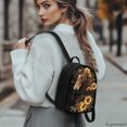 thumbnail image 3 of HELLHERO Horse Sunflower Pattern Travel Shoulder Bags Zipper Closure Daypack for Hiking Outdoor, Polyester Zipper Compartment Small Backpack, 3 of 8