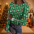 thumbnail image 2 of Christmas Going Out Tops for Women Long Sleeve Ribbed Fitted Slim Novelty Xmas Christmas Graphic Tee Blouses Spring Fall Trendy Holiday Crew Neck Thermal Undershirts, 2 of 6