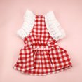 thumbnail image 4 of CSChome Pet Dress Adorable Lace Stitching Ruffle Sleeve Plaid Print Pet Dog Bowknot Princess Daily Wear, 4 of 7