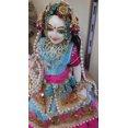 thumbnail image 2 of 12inch/30cm shri radha krishna marble dust murti with full accessories from vrindavan , handcrafted face radha shyam sundar, 2 of 4