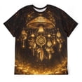 thumbnail image 3 of LAOLIUSN Men's Mushroom Graphic T Shirt, Psychedelic Fantasy Glow Tee, All Over Print Crew Neck Short Sleeve Shirt, S-4XL, 3 of 7