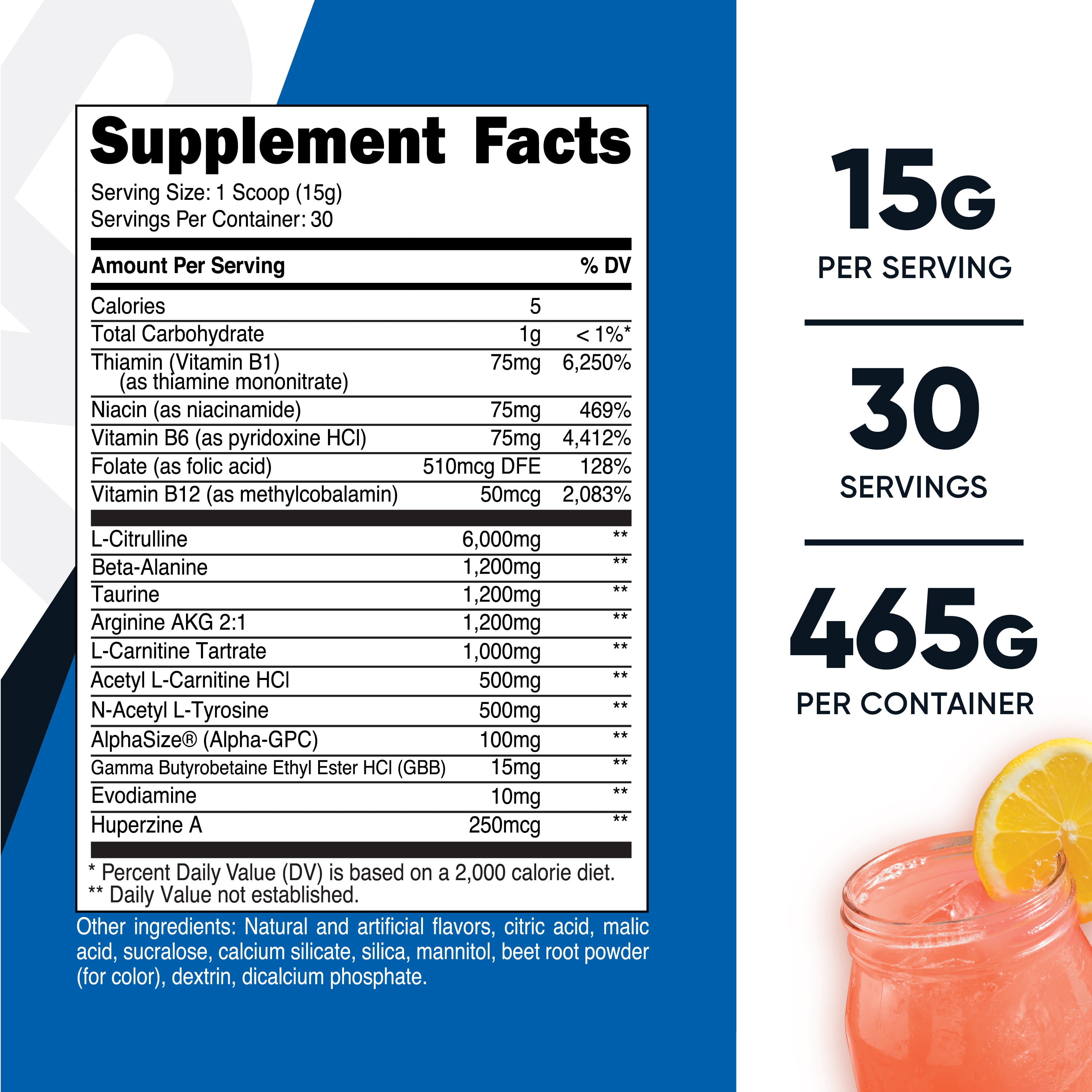 Nutricost Stim-Free Pre-Workout Supplement Powder, 30 Servings (Pink Lemonade)