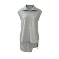 thumbnail image 6 of OJSFQUFP Women Soild Color 2 Pc Skirt Sets Summer Sleeveless Half Zip Sweatshirt Sport Outfits Casual Sweatsuits, 6 of 6