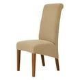 thumbnail image 3 of GUOOL Modern Soft High Back Chair Cover Stretch Velvet Corn Fleece Slipcover Removable Khaki, 3 of 9