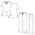 thumbnail image 4 of Maevn Red Panda Women's V-Neck Two Pocket Solid Top &Half Elastic Pant Scrub Set, 4 of 5