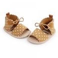 thumbnail image 4 of Magazine Baby Girls Sandals Summer Soft Sole Flat breathable Princess Shoes Polka-dot Lace-up Non-slip First Walkers 0-24M, 4 of 7
