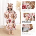thumbnail image 4 of Wearable Blanket with Sleeves and Pocket Oversized Hooded Sweatshirt 3-14 YR Houses and Flowers L, 4 of 7