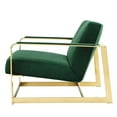 thumbnail image 3 of Accent Chair, Velvet, Metal Steel, Gold Green, Modern Contemporary Urban Design, Living Lounge Room Hotel Lobby Hospitality, 3 of 8