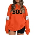 thumbnail image 2 of Halloween Sweatshirts for Women 2025 Long Sleeve Crewneck Cute Boo Ghost Graphic Sweatshirt Pullover Tops, 2 of 6