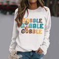 thumbnail image 2 of Fiaer Thanksgiving Women Sweatshirts Letter Graphic Plus Size Pullover Long Sleeve Fashion Crew Neck Baggy Tops White XL, 2 of 4