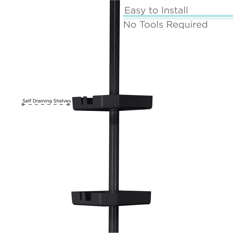 Dracelo Black 4-Tier Adjustable Shelves Shower Caddy Corner for