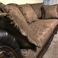 thumbnail image 3 of Roundhill Furniture San Marino Traditional Wood Frame Pillow Back Sofa and Loveseat Set, Fabric Upholstery, Chocolate, 3 of 7