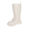 thumbnail image 2 of LYHao Fashion Autumn Children Girls Sports Shoes Flat Thick Bottom Non Slip Easy To Wear PU Upper Comfortable Boots ,Girls Boots Sizes 10.5 Beige(4-4.5 Years), 2 of 6