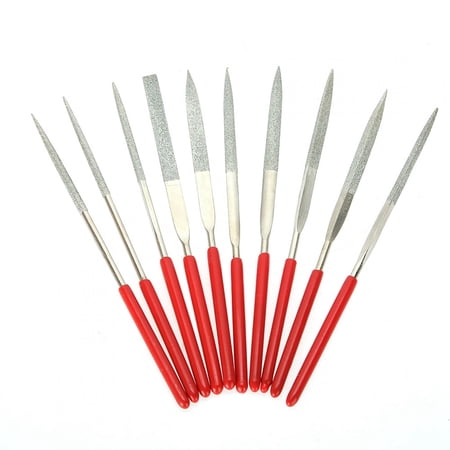 Riousery 10-Piece High Carbon Steel Needle File Set, Mini Woodworking Rasp Filing Tools for DIY Handcrafts, Metal, Glass, and Wood Carving, 5.5 inches / 14 cm Length