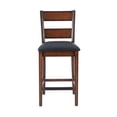 thumbnail image 5 of Linon Lupo 5-Piece Modern Rubberwood Counter Height Dining Set with Padded Seats, Dark Cherry, 5 of 17