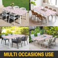 thumbnail image 5 of Easter Bunny Table Cloths for 4 Foot Rectangle Tables, Cute Rabbits Eggs Tulips Flowers Rustic Pink Patio Waterproof Elastic Fitted Tablecloths, Washable Rectangular Table Cover for Camping, 5 of 8