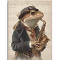 thumbnail image 1 of Steampunk Frog Saxophone Canvas Wall Art 15.75x11.81 Inches, 1 of 8