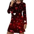 thumbnail image 2 of Censtreet Nightgowns for Women Long Sleeve Night Gown Soft Sleep Shirts Women's Sleepwear Heart Print Sleep Dress, 2 of 6
