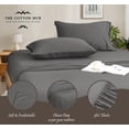 thumbnail image 3 of 100% Pima Cotton RV-King Size 4-PCs Sheet Set (Solid, Dark Grey) Fits 7-9â€ Deep Pocket, 600 Series Sateen Weave, 3 of 5