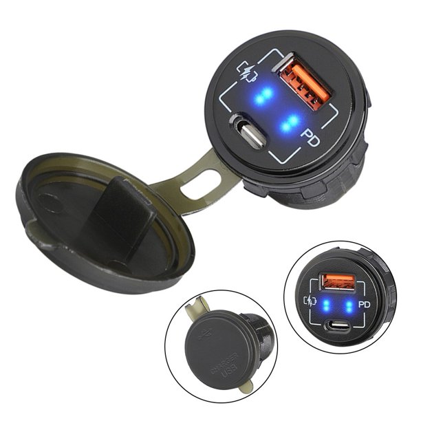 36W Car Charger Fast QC3.0 Usb 12 Volt Adapter Type C Built In Car Plug