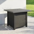 thumbnail image 3 of Outsunny Propane Fire Pit Table, Outdoor Gas Fire Table with Lid, Black, 3 of 10