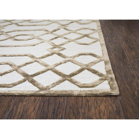 Madison 5' x 8' Trellis Cream/Tan Hand-Tufted Area Rug