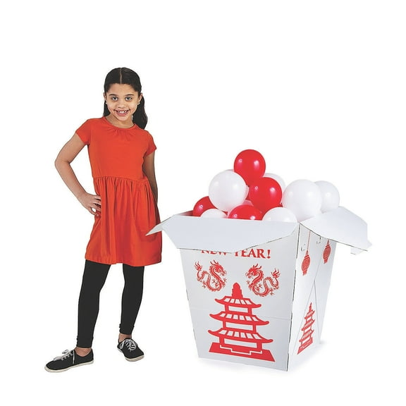 Fun Express 3D Chinese Takeout Box Stand-Up, Party Decor, Chinese New Year, 1 Piece