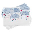 thumbnail image 1 of Ambesonne Modern Place Mats Set of 4, Hand Drawn Clouds, Standard Size, Violet Blue Magenta, 1 of 6