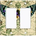 thumbnail image 6 of Metal Light Switch Plate Cover Colorful Floral Butterfly Green Damask BUT028, 6 of 13