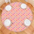 thumbnail image 2 of Pink Butterfly Pattern Round Fitted Tablecloth with Elastic Edge,Dining Table Cover Waterproof,Outdoor Round Tablecloth for Camping,Dining,Indoor and Outdoor, 2 of 7