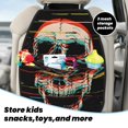 thumbnail image 5 of Kdxio Glitch Screaming Skull Print 2 Pack Car Kick Mat Seat Cover Back Protector Mat with Pockets for Organizer Backseat Protector and Storage Anti Kick Pad for Vehicles, 5 of 9