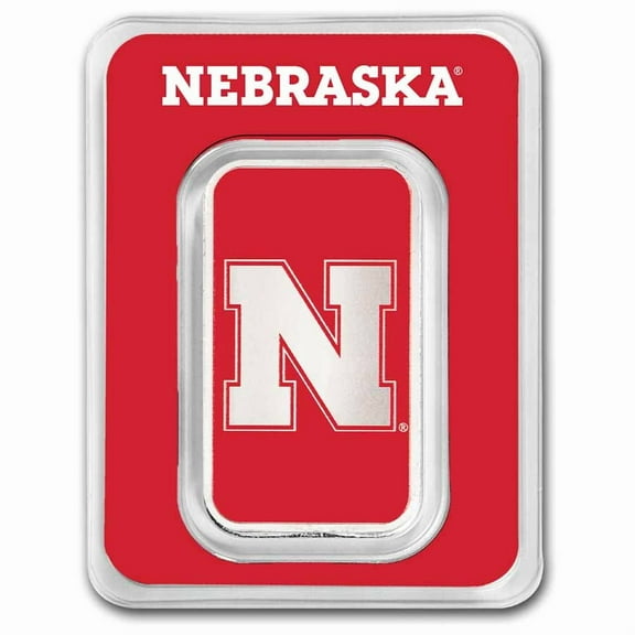 University of Nebraska 1 oz Silver Colorized Bar (in TEP)
