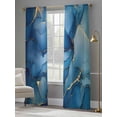 thumbnail image 3 of Navy Blue Marble Sheer Curtains 96 Inch Length 2 Panels Set, Abstract Art Ink Painting Modern Voile Window Treatment Semi Sheer Long Curtains Drapes for Bedroom/Living Room/Kitchen 52"x96"x2, 3 of 7