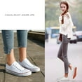 thumbnail image 2 of Women’s Canvas Low Top Sneaker Lace-up Classic Casual Shoes Black and White, 2 of 10