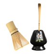 thumbnail image 5 of 3x Traditional Matcha Ceremony Set with Tea Spoon,Handmade Bamboo Matcha Whisk and Bowl for Matcha Ceremony,Beginner Best Gift Black Flower, 5 of 7