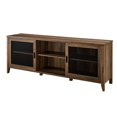 thumbnail image 3 of Arthur 70" MDF Industrial Farmhouse Sliding Mesh Door TV Stand - Rustic Oak, 3 of 8