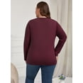 thumbnail image 4 of PinkBeautiM Womens Plus Size Tops Long Sleeve Shirts Crew Neck Casual Soft Blouse3 Pack, 4 of 6