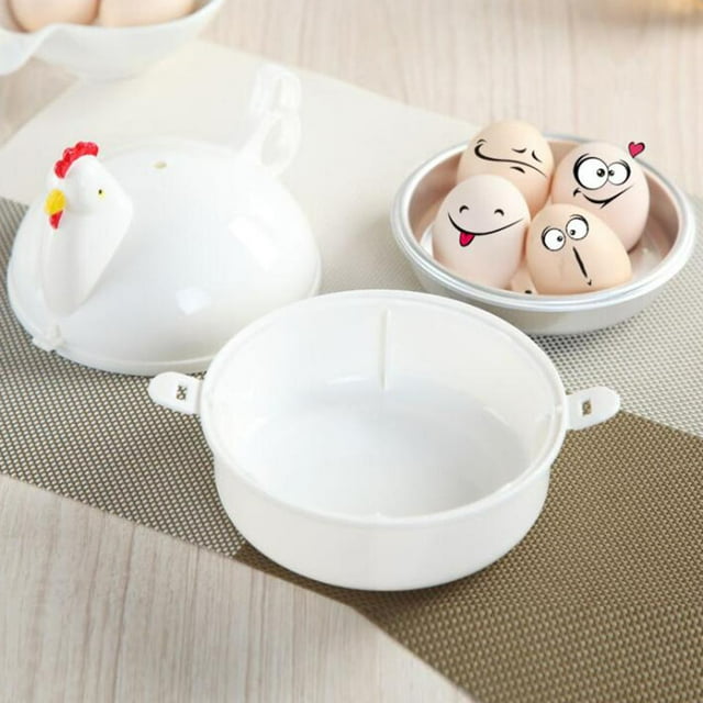 Cocina de huevos para microondas Macarena Caldera Vaporizador Accesorio para el hogar Color blanco Tamaño 13,3x15,7x15,7 cm