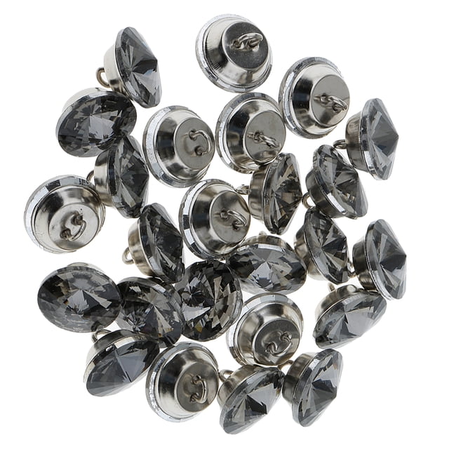 25 Piezas Botones de cristal para la decoración de la tapicería de la cabecera del sofá 18m m Grises Sunnimix Botones de tapicería