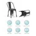 Industrial Farm Cafe Style Metal Dining Chair Set of 4, Stackable