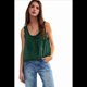 thumbnail image 1 of Blusas de Verano Bohemias con Lazo Frontal para Mujer, Blusas Playeras de Encaje con Botones, Sin Mangas, de de , Y2k 2025, Verde Tinta, Talla M, 1 of 6