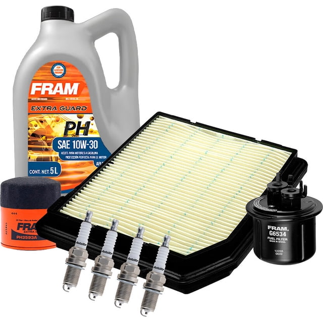 Kit De Afinación Con Aceite 10W30 Mineral, Bujías Cobre, Filtro De Aire, Filtro De Aceite Y Filtro De Combustible 8 Piezas Compatible con Honda Crx L4 1.6L DE 1988 A 1991
