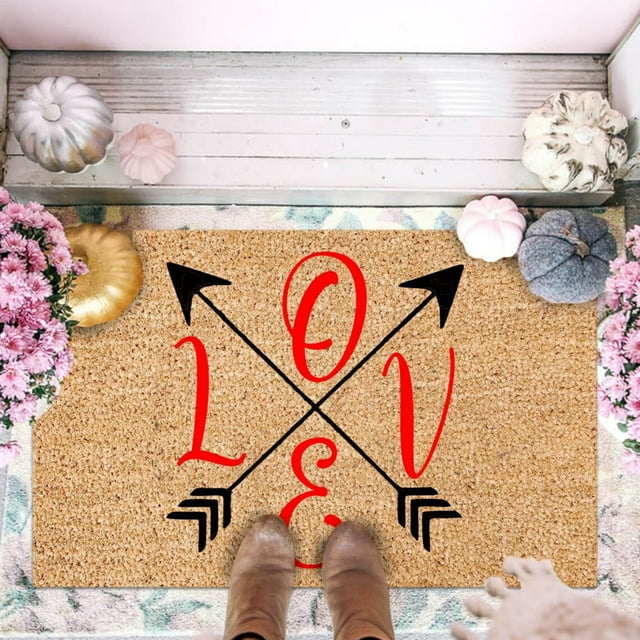 Ganfancp Día de San Valentín Decoración Puerta Mat Antideslizante Interior Exterior Puerta Delantera Baño Entrada Alfombra Alfombra Ofertas Del Día Sólo En Línea 1X Alfombra San Valentín 40X60Cm