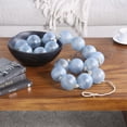 thumbnail image 2 of DecMode Handmade Round Extra Long Frosted Orb Blue Glass Garland with Tassel with Knotted Jute Rope, 2 of 7